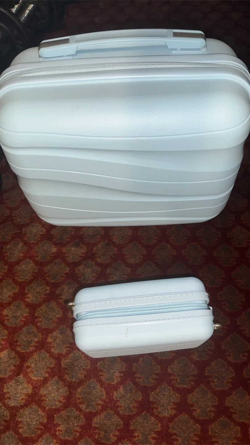 Light Blue Makeup Travel Case with Small Case