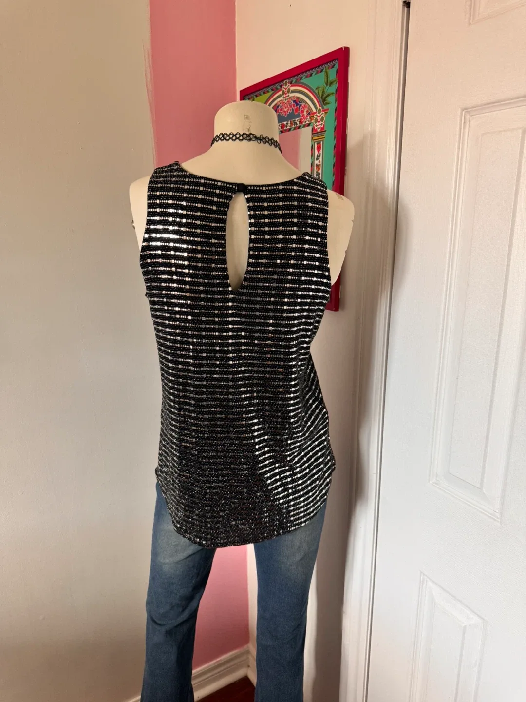 Black and Silver Sequin Top image indicator(3)