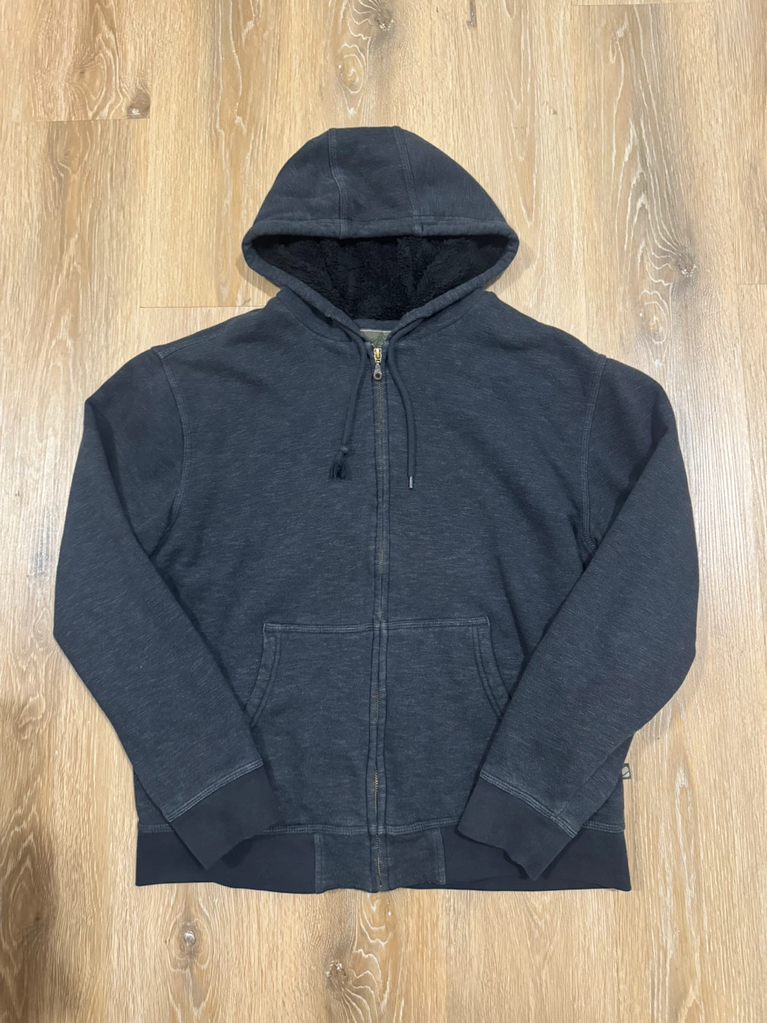 BC Clothing Mens Grey Plush Lined Zip Up Hoodie Size XL