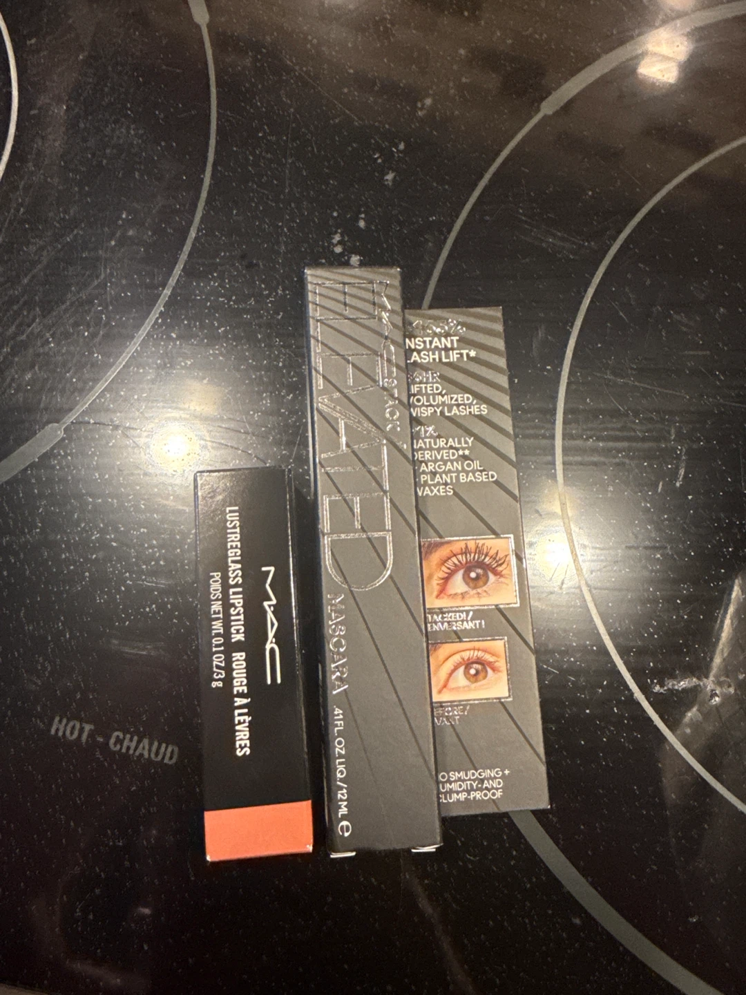 MAC Lustreglass Lipstick & MACStack Mascara
