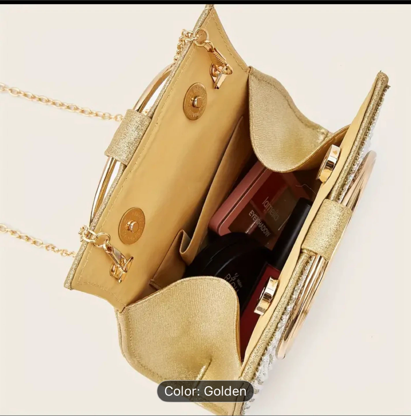Golden Ring Handle Evening Clutch - photo 5