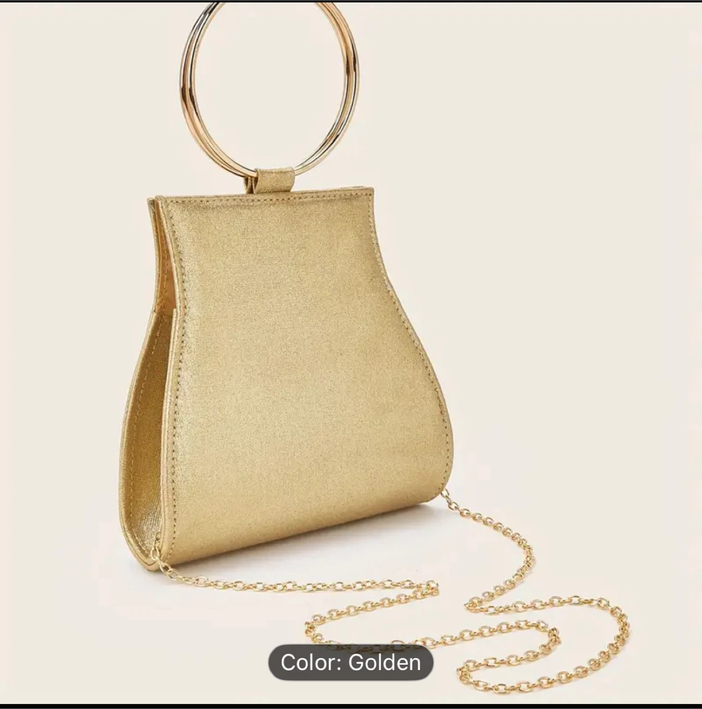 Golden Ring Handle Evening Clutch - photo 4