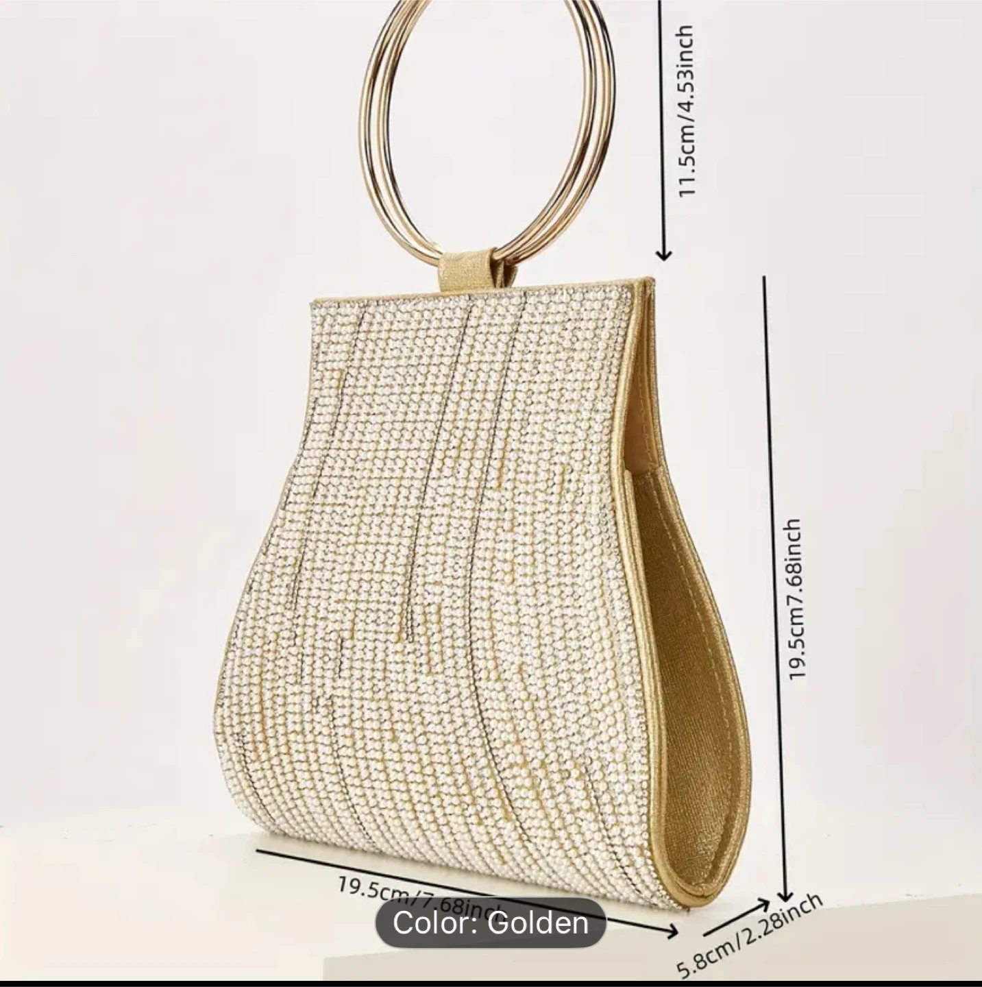 Golden Ring Handle Evening Clutch - photo 3