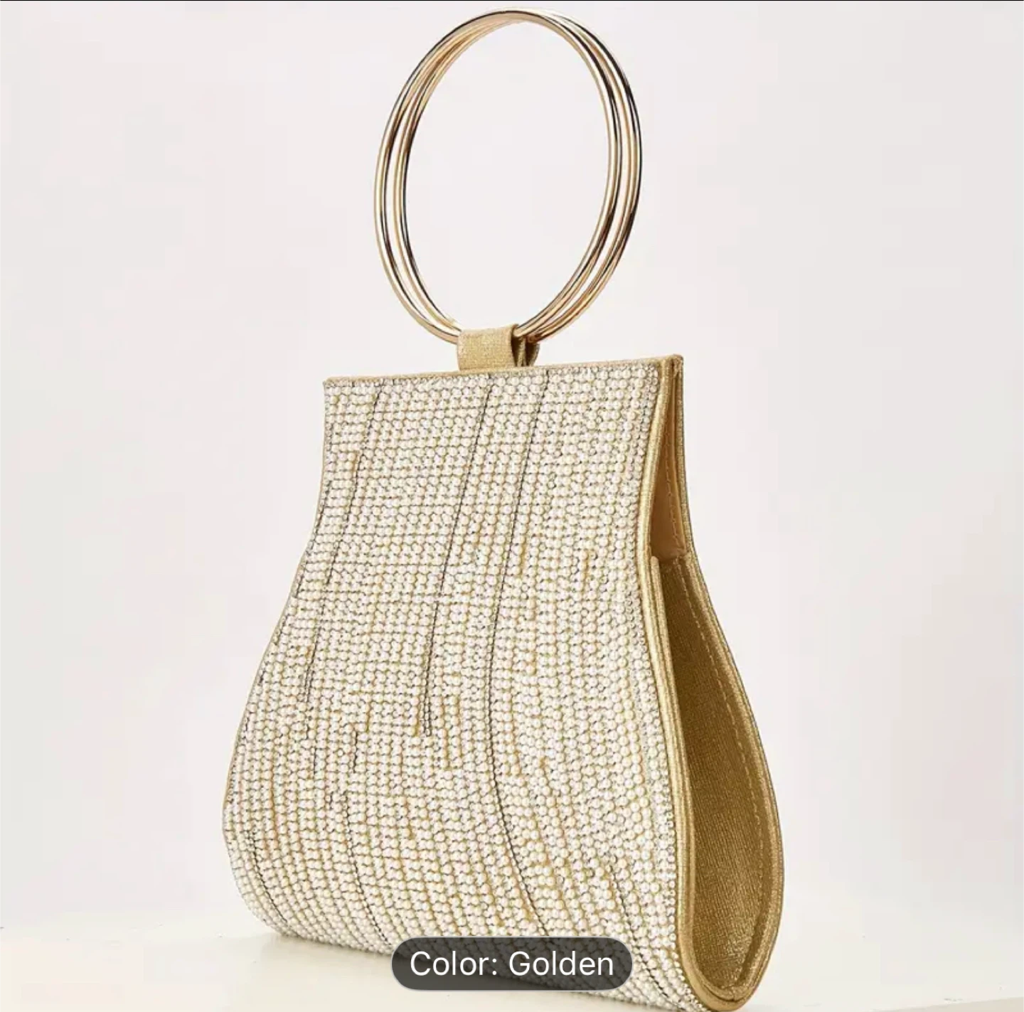 Golden Ring Handle Evening Clutch - photo 2