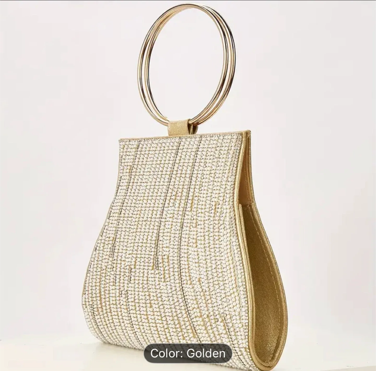 Golden Ring Handle Evening Clutch image indicator(2)