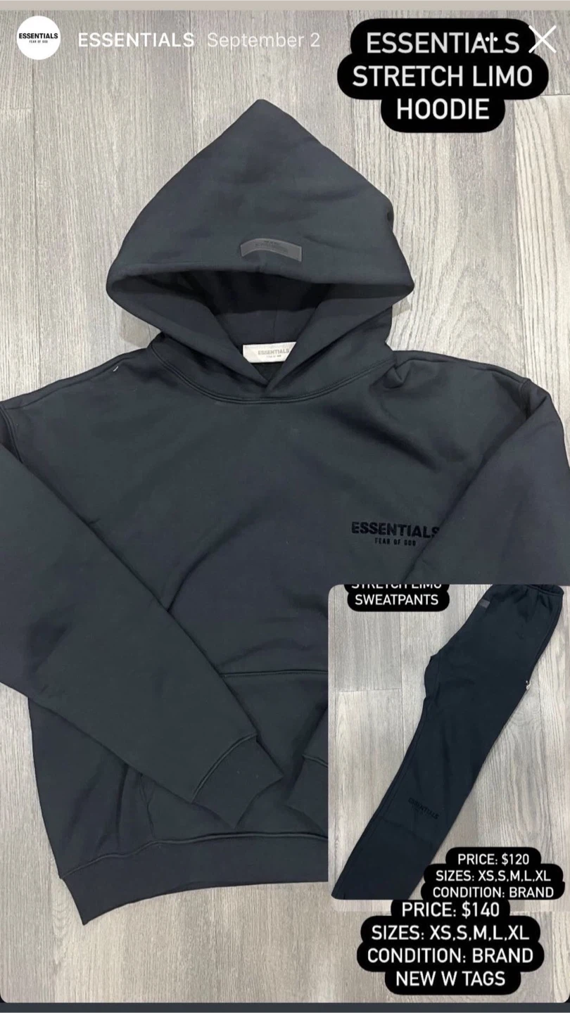 New Essentials Fear of God Stretch Limo Hoodie
