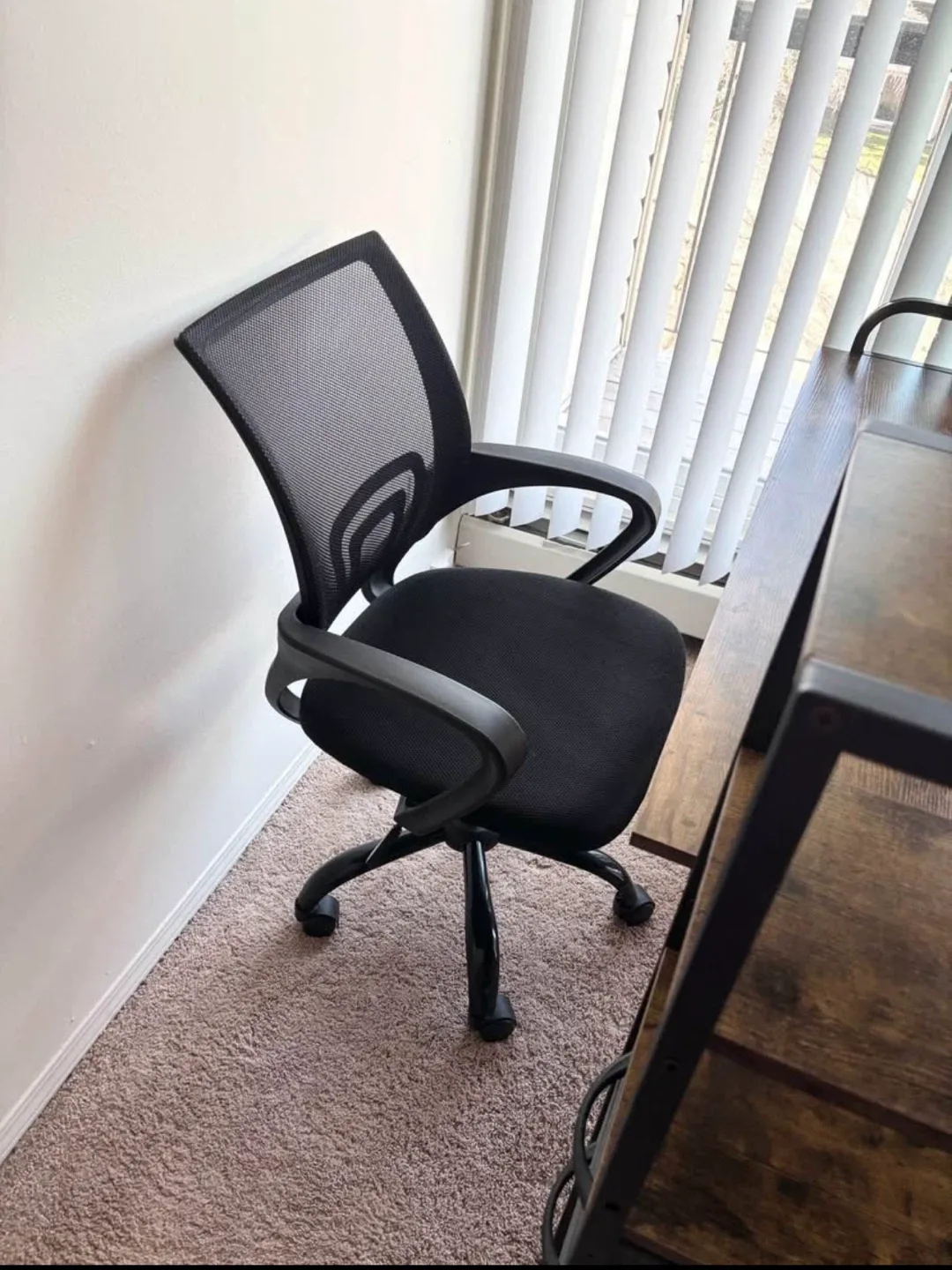 Work Desk with Shelves & Black Office Chair image indicator(2)