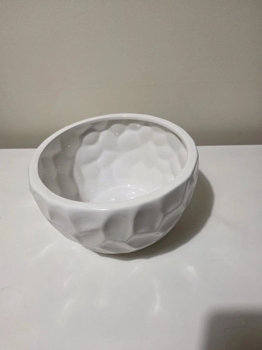 White Ceramic Decorative Bowl thumbnail