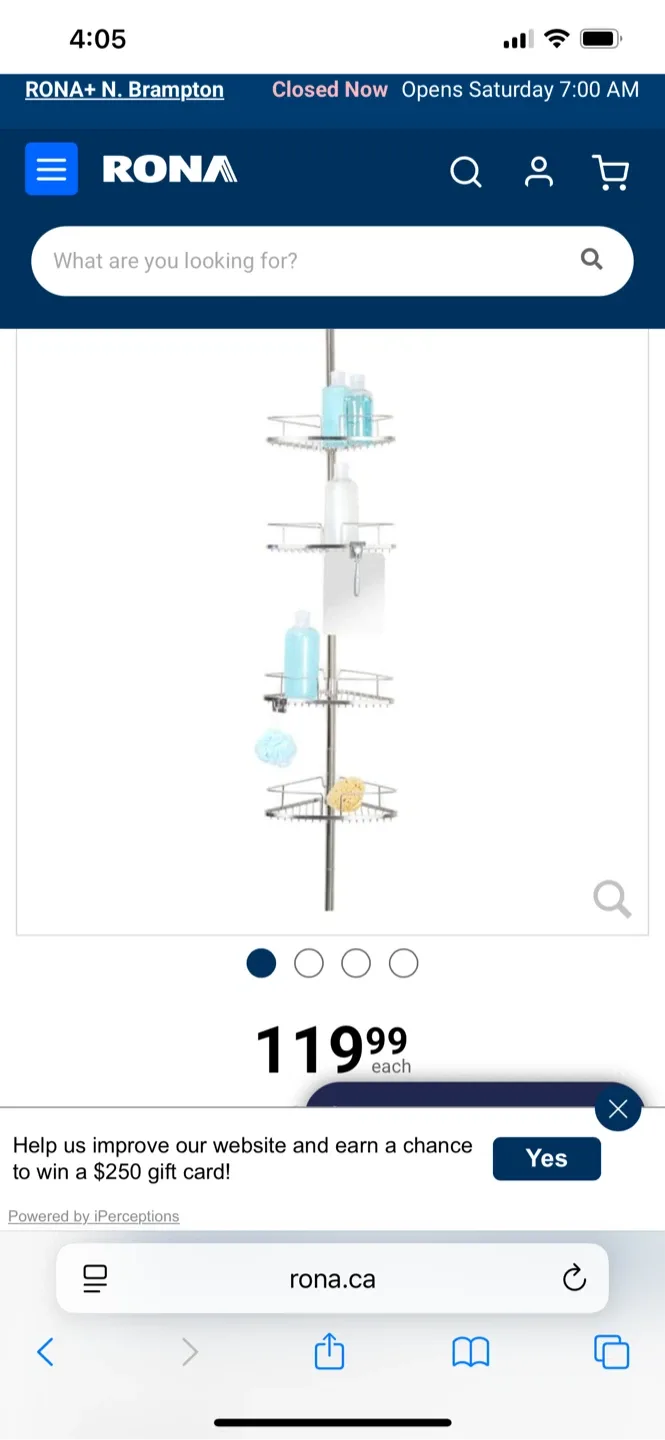 Adjustable Tension Corner Shower Caddy thumbnail