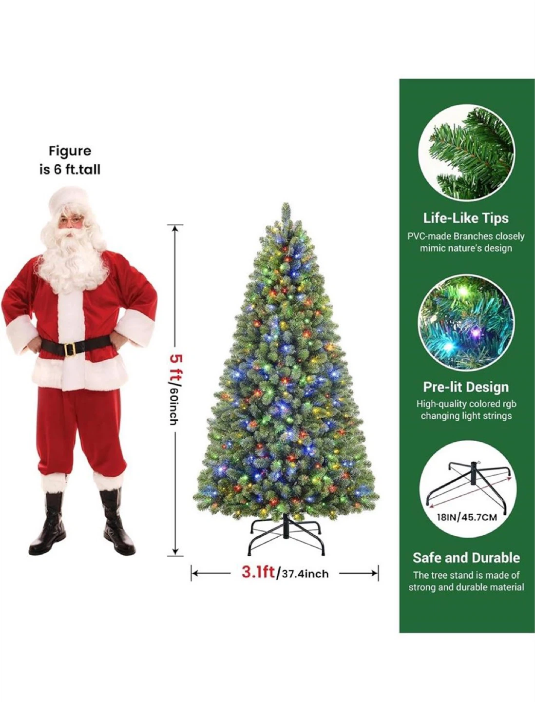 Pre-lit Artificial Christmas Tree 5ft - photo 2