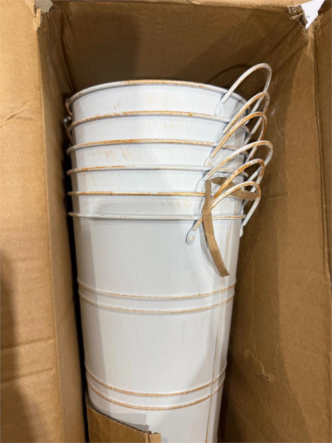 12") Galvanized Flower Metal Vases 6pk - photo 4