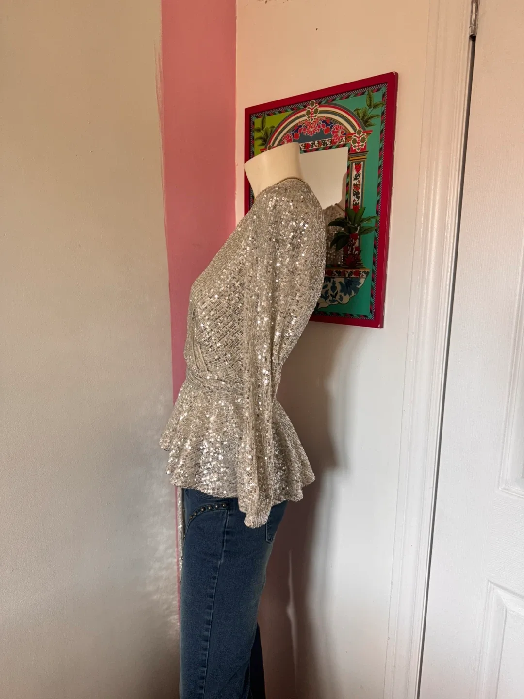 Silver Sequin Wrap Top image indicator(4)