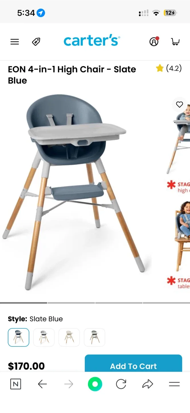 Carter's EON 4-in-1 High Chair - Slate Blue image indicator(4)