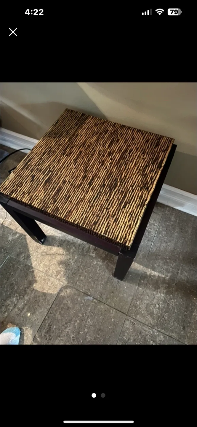 Faux Wood Side Table thumbnail