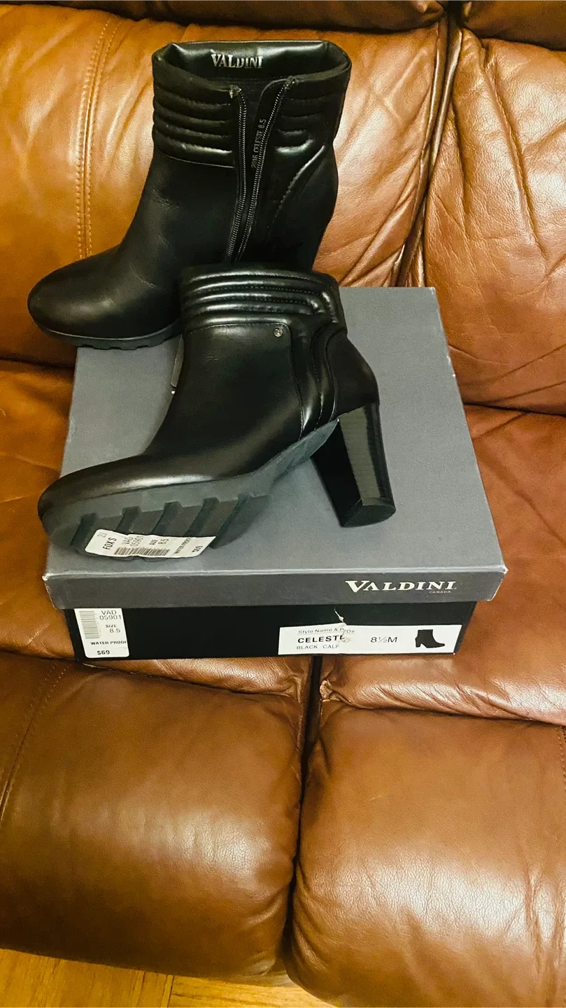 Made in Canada. Valdini Celeste Black Calf Boots - Size 8.5M image indicator(7)