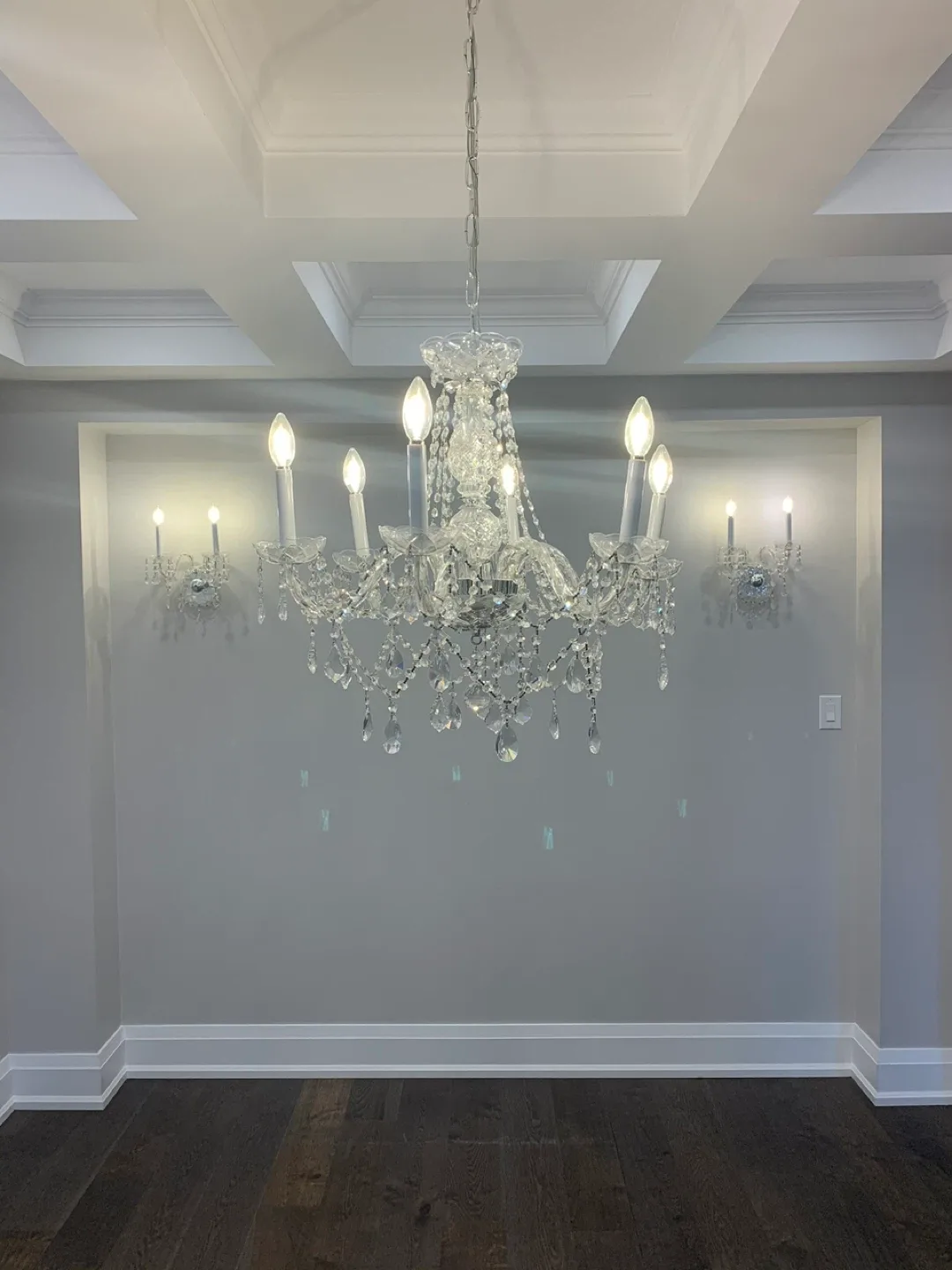 Crystal Chandelier with 2 Wall Scones image indicator(2)