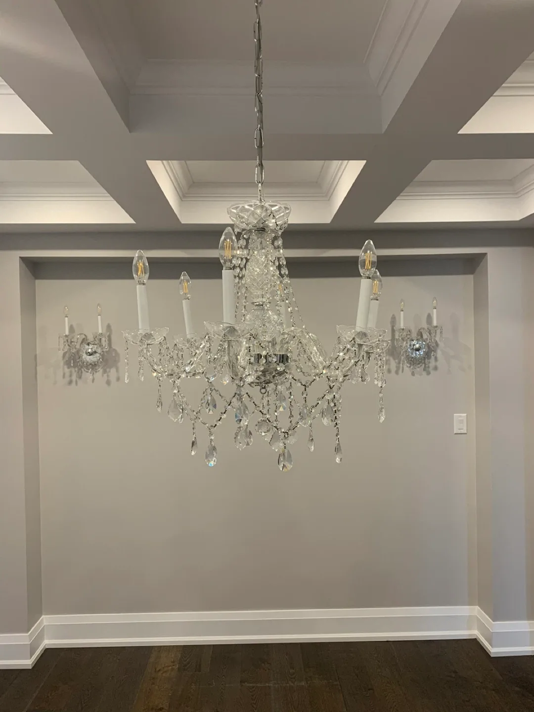 Crystal Chandelier with 2 Wall Scones image indicator(3)