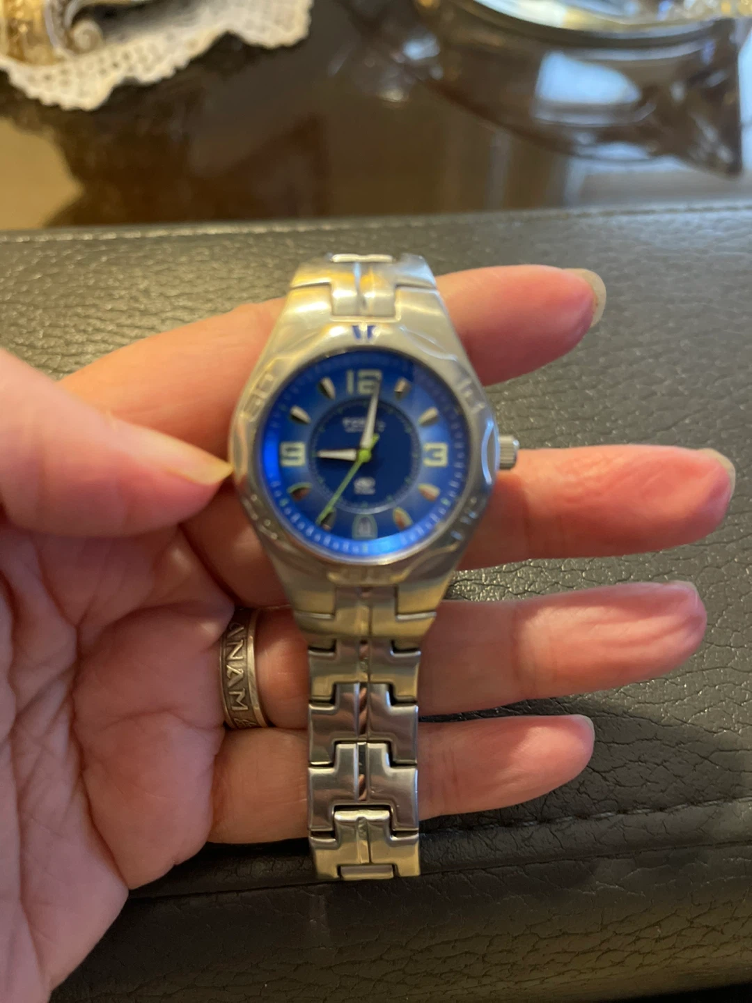 Fossil Blue Dial Stainless Steel Watch