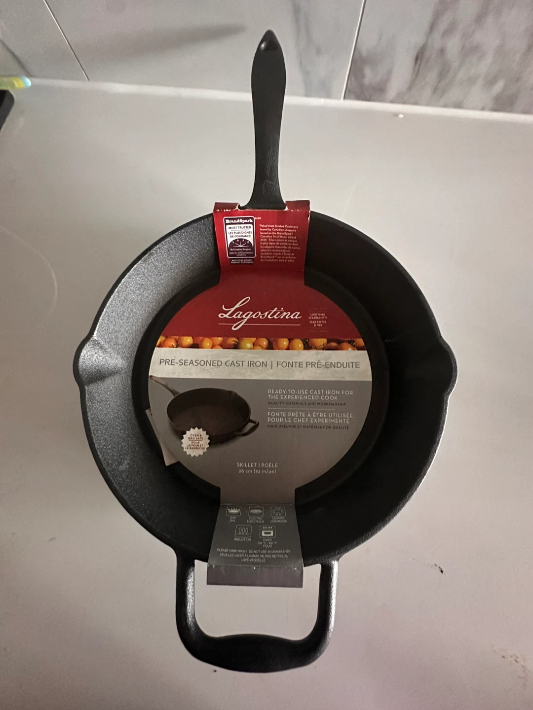 Lagostina Pre-Seasoned Cast Iron Skillet 26cm