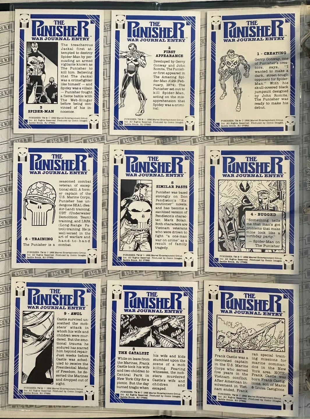 1992  “THE PUNISHER WAR JOURNAL” CARDS (NO COMPLETE SETS) image indicator(2)