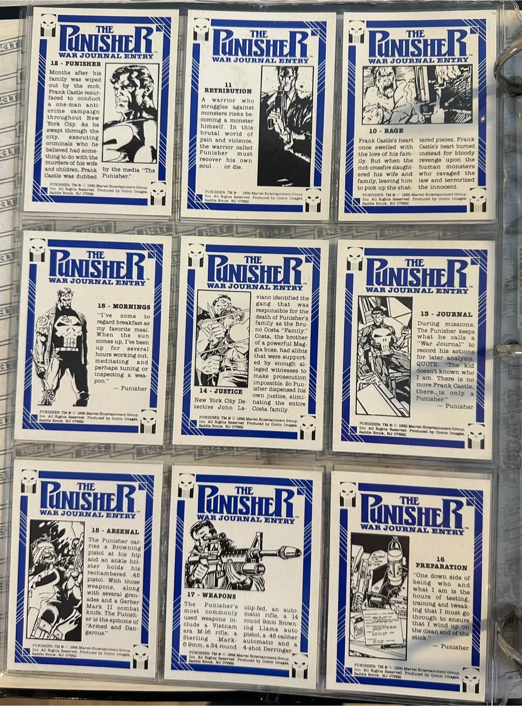 1992  “THE PUNISHER WAR JOURNAL” CARDS (NO COMPLETE SETS) image indicator(4)