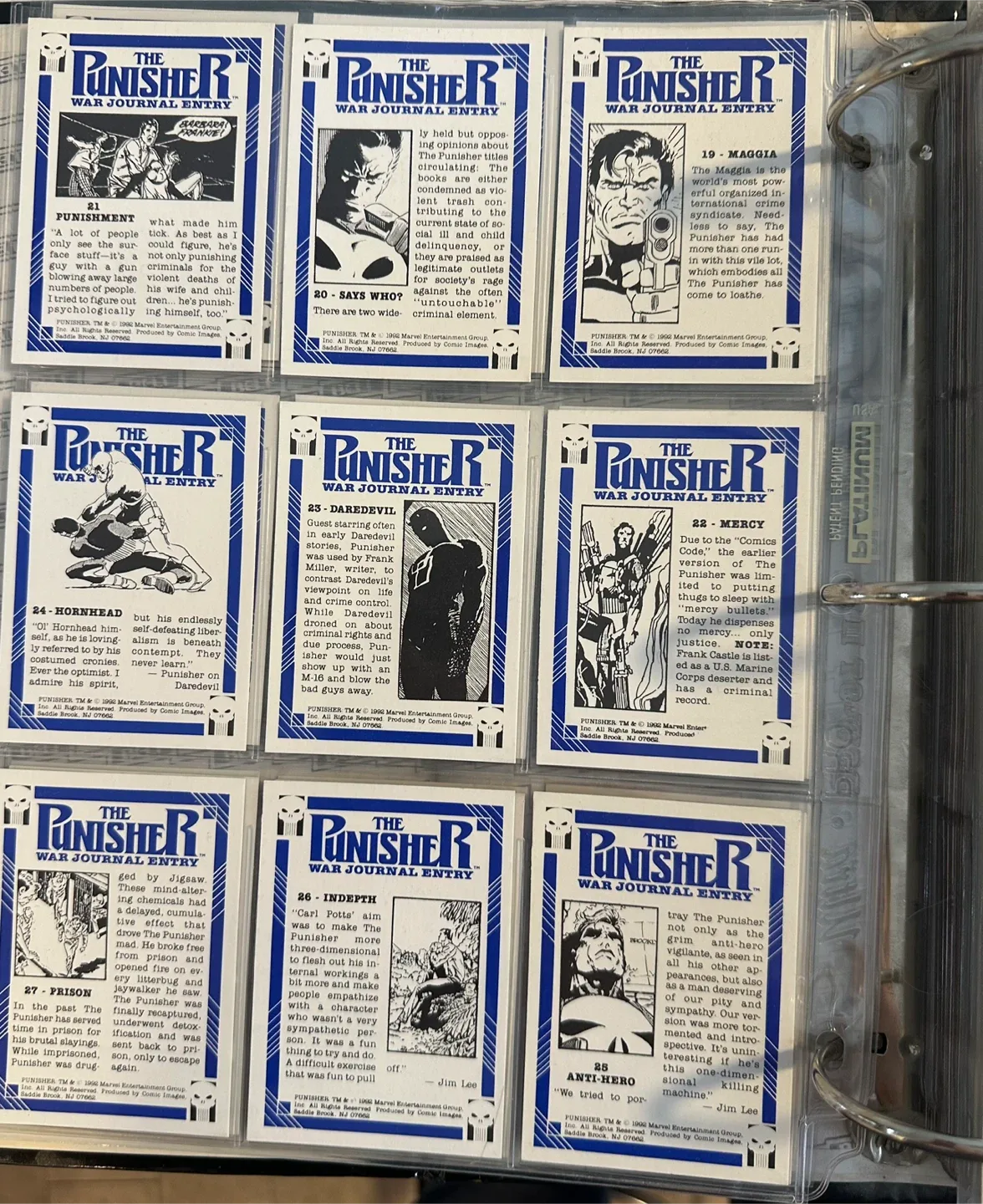 1992  “THE PUNISHER WAR JOURNAL” CARDS (NO COMPLETE SETS) image indicator(6)