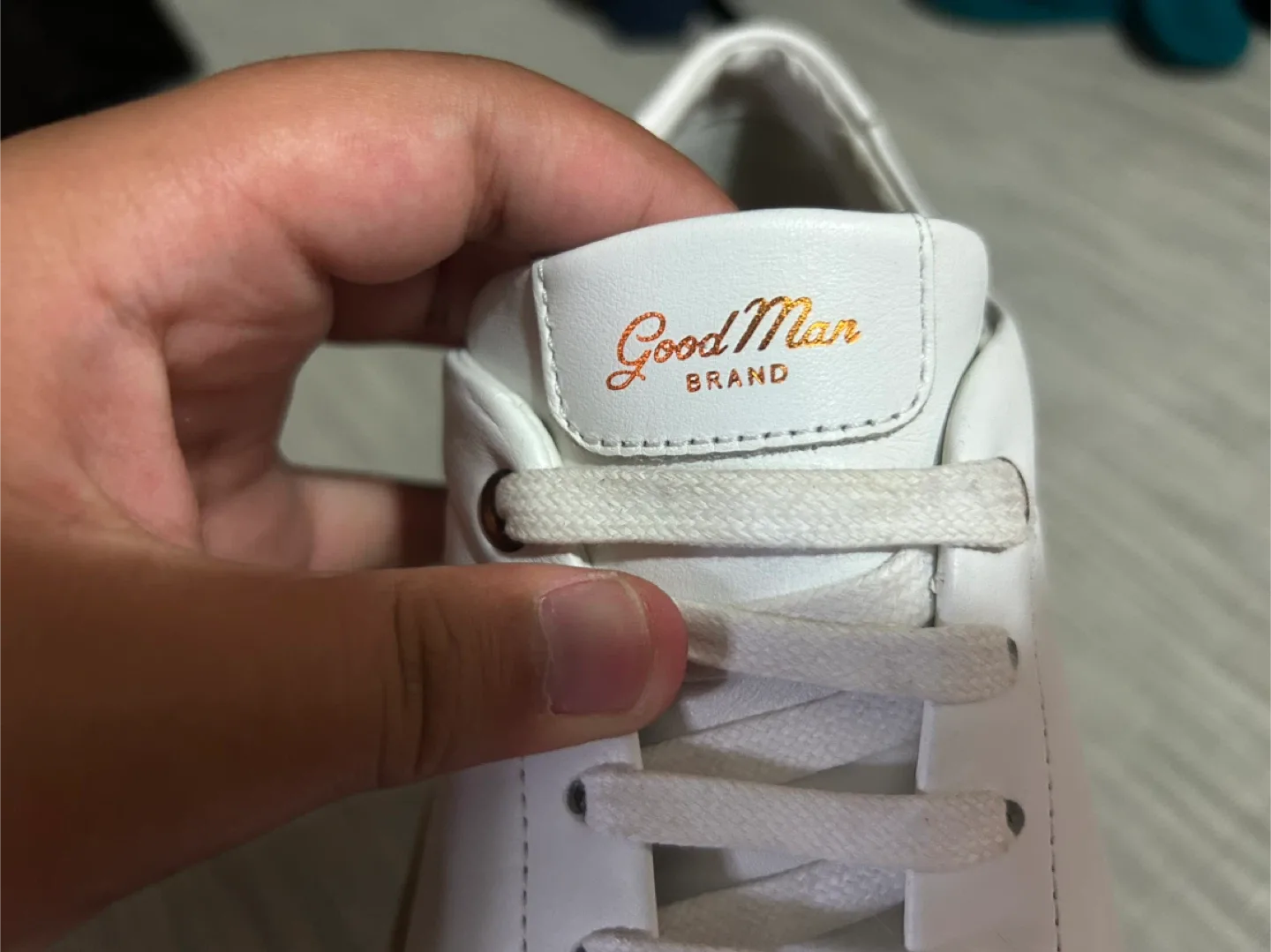 Good Man Brand White Leather Sneakers size 10.5 Mens image indicator(2)
