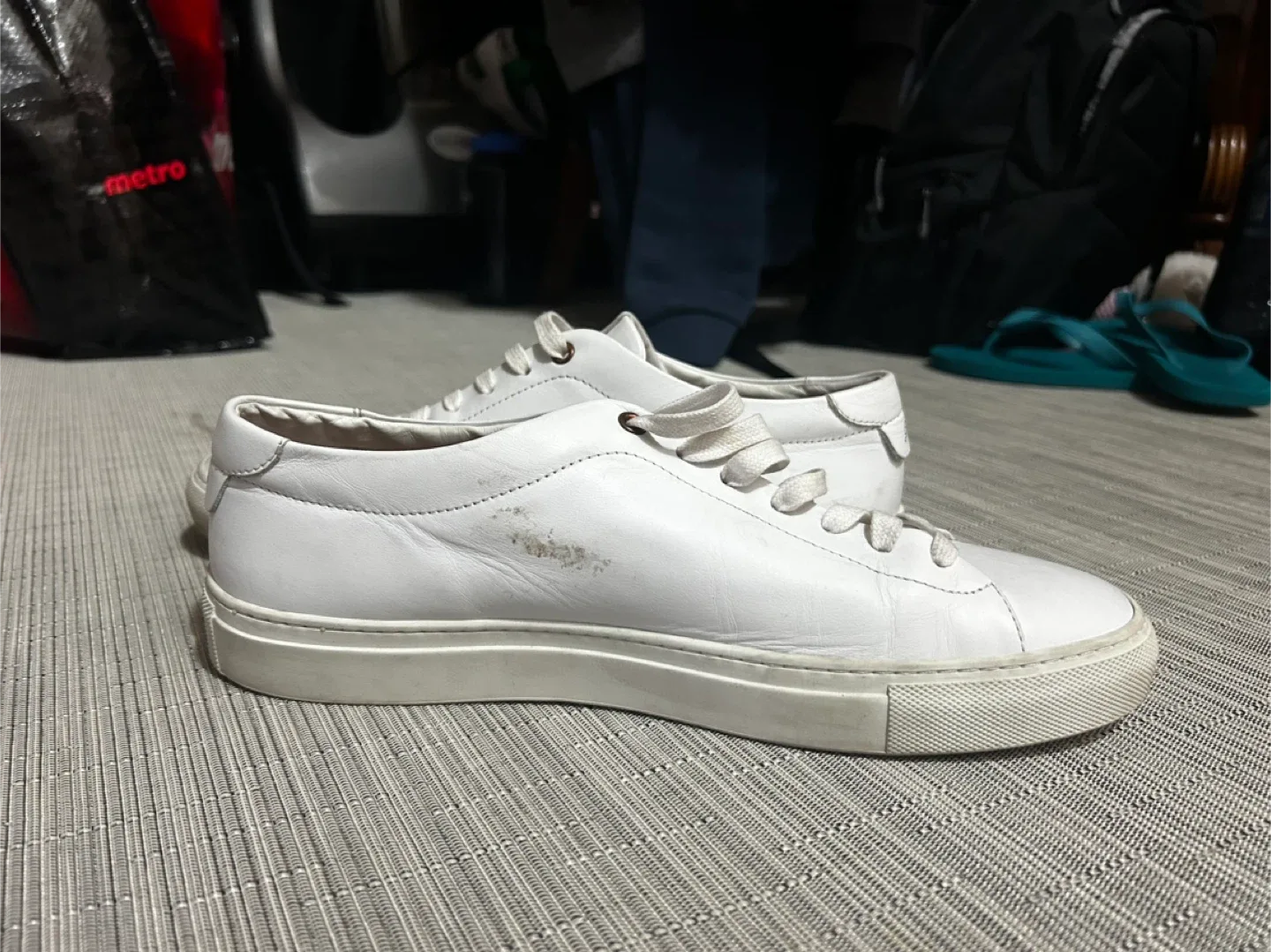 Good Man Brand White Leather Sneakers size 10.5 Mens image indicator(5)