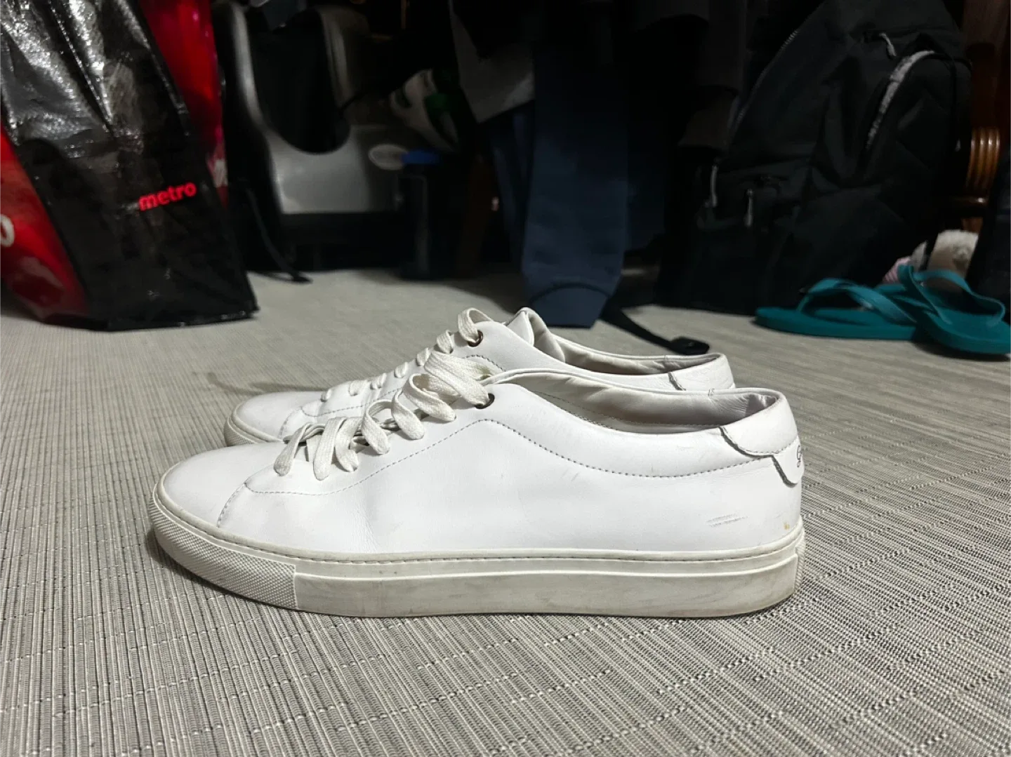 Good Man Brand White Leather Sneakers size 10.5 Mens image indicator(4)