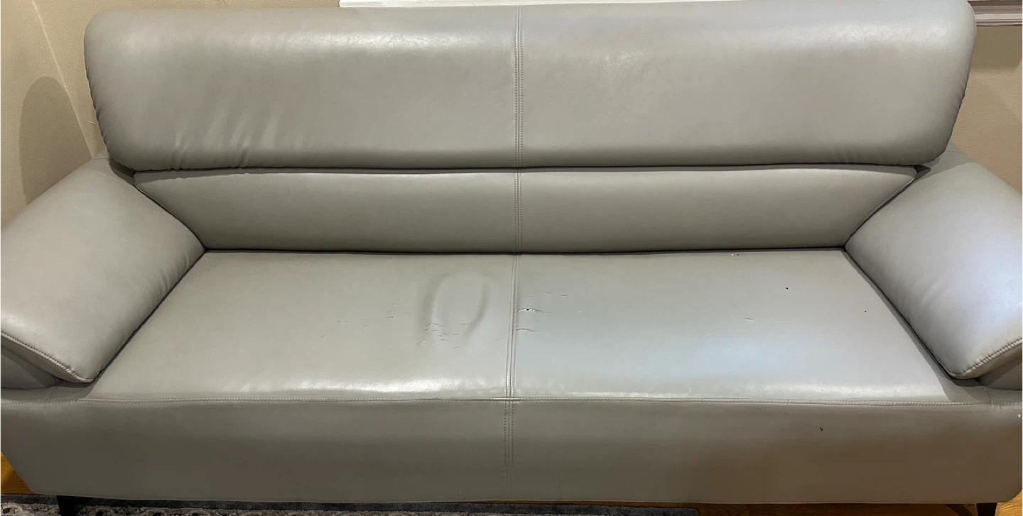 Grey Leather Sofa and Armchair Set - photo 4