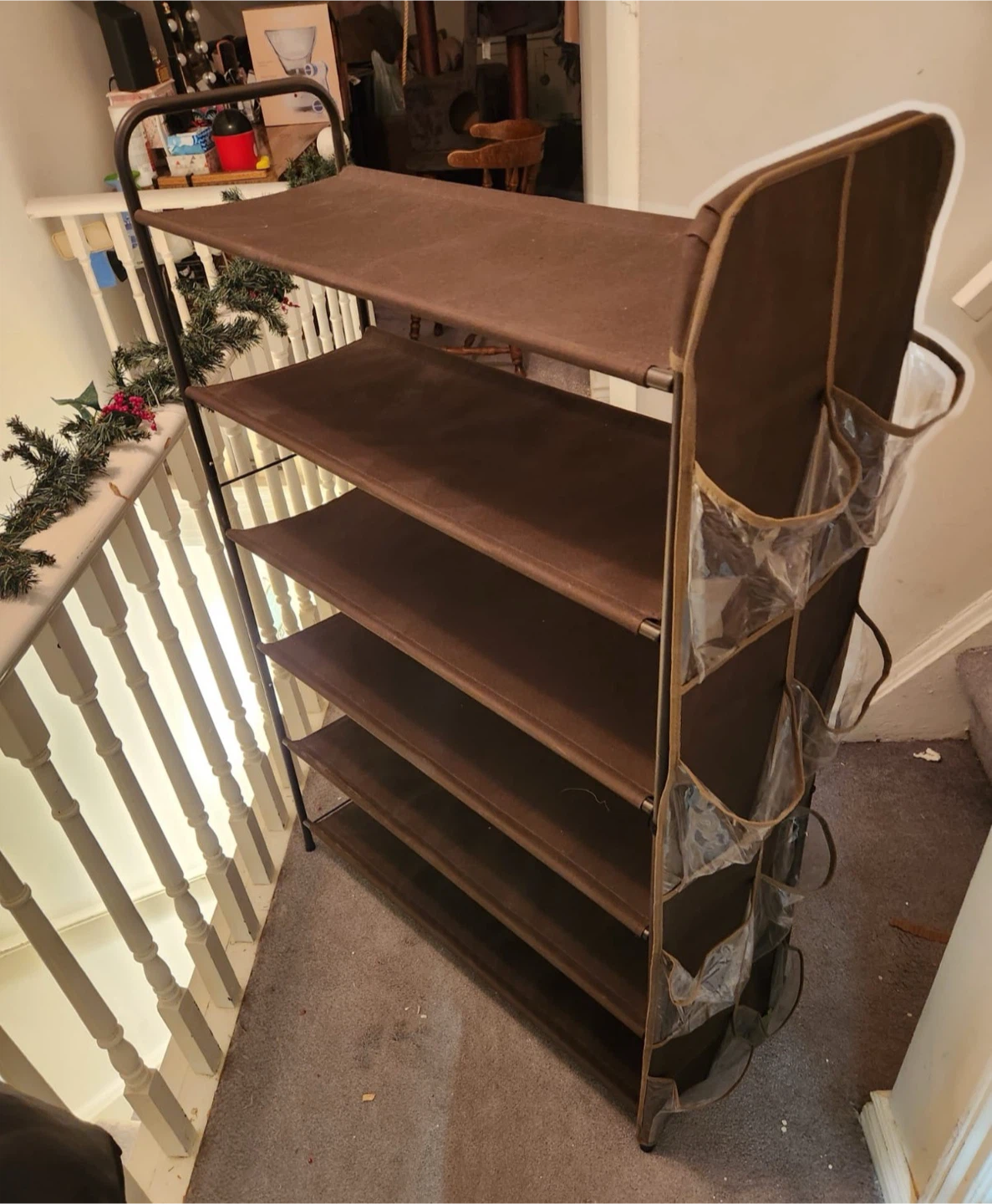 Brown 6-Tier Shoe Rack