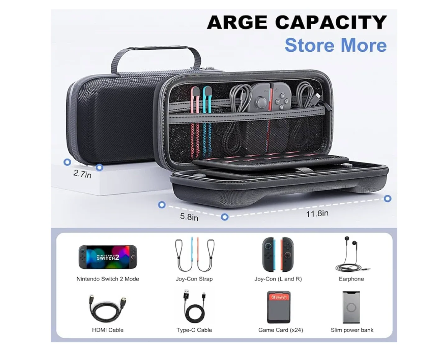 KCKTR EVA Carrying Case for Nintendo Switch 2 - NEW image indicator(5)