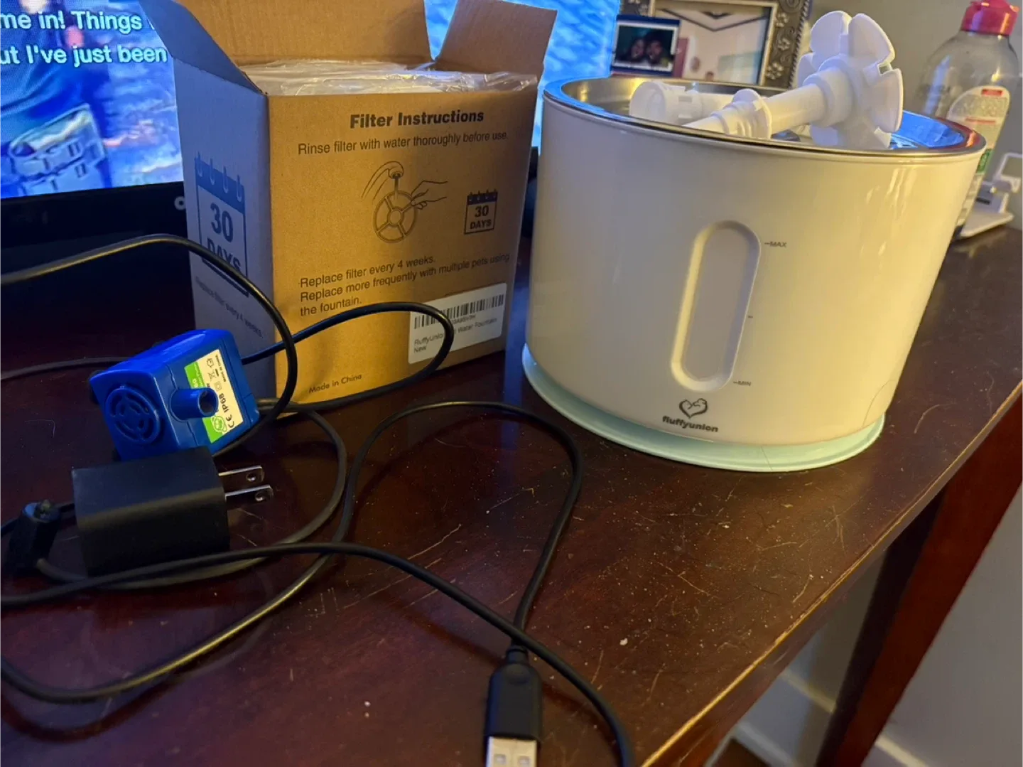 Fluffyunion Cat Water Fountain - need gone image indicator(3)