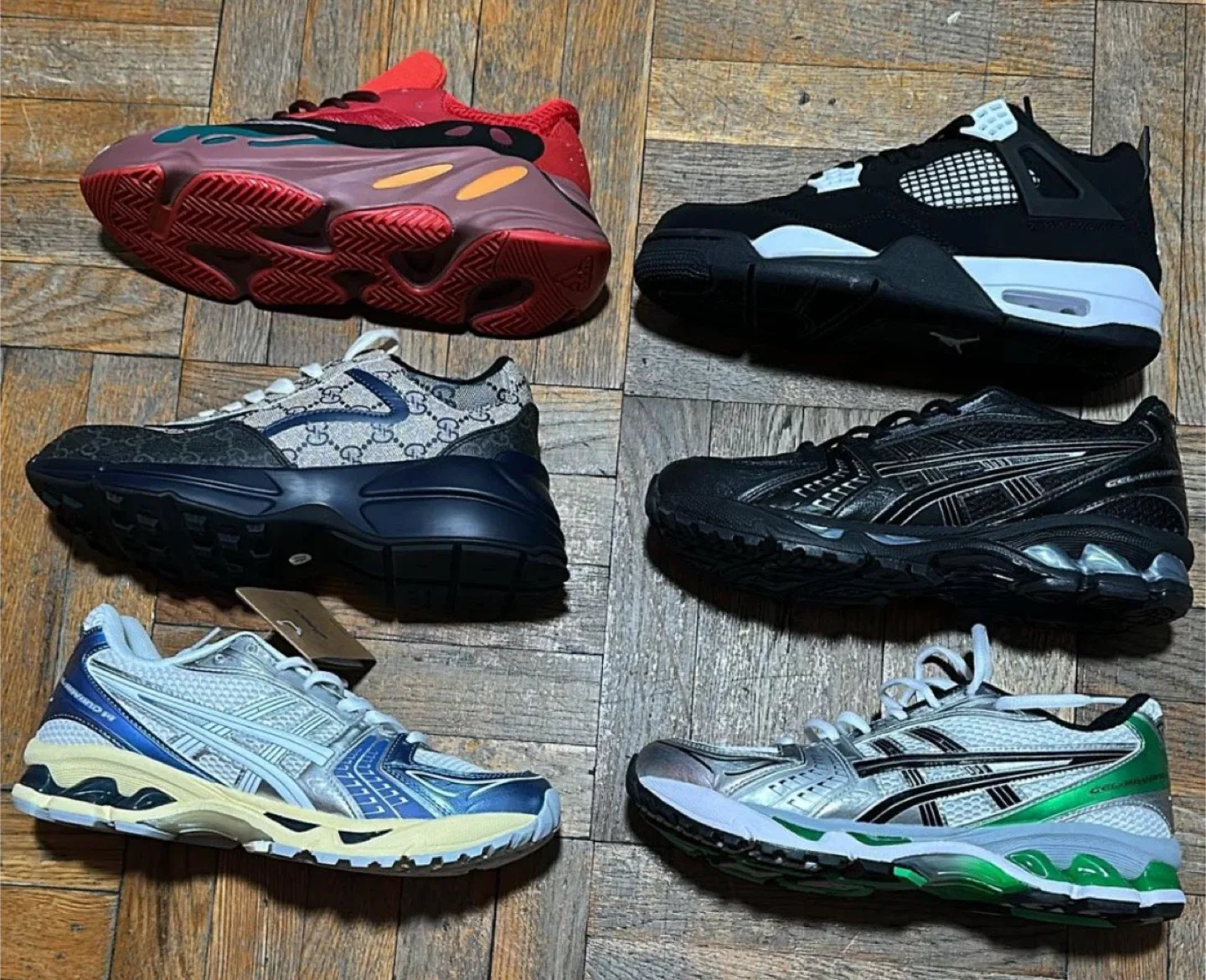 Assorted Sneakers: Yeezy, Jordan, Gucci, Asics thumbnail