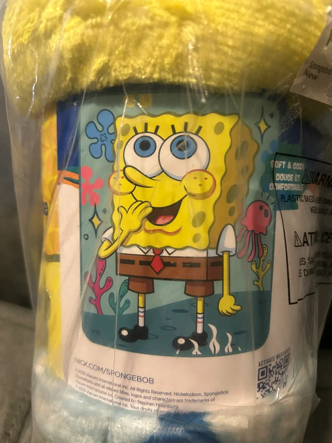 SpongeBob SquarePants Plush Throw Blanket - New! image indicator(2)