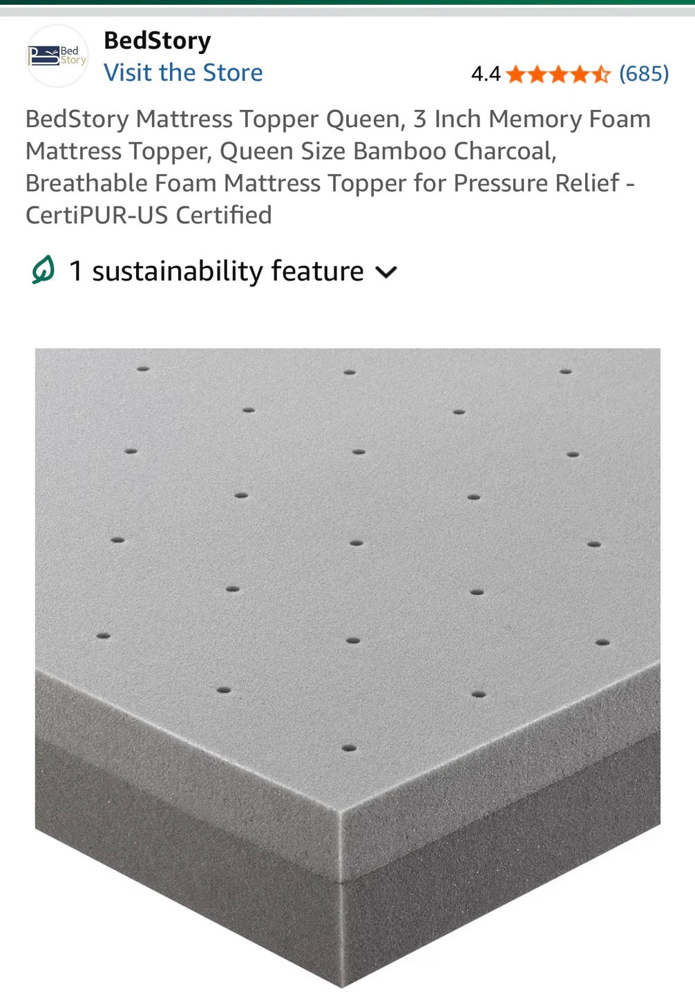 BedStory Queen Mattress Topper - 3 Inch
