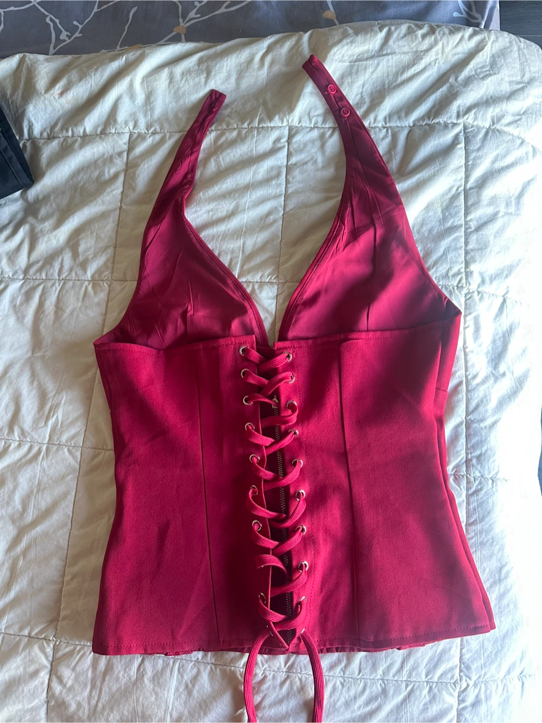 Red Halter Corset Top - photo 4