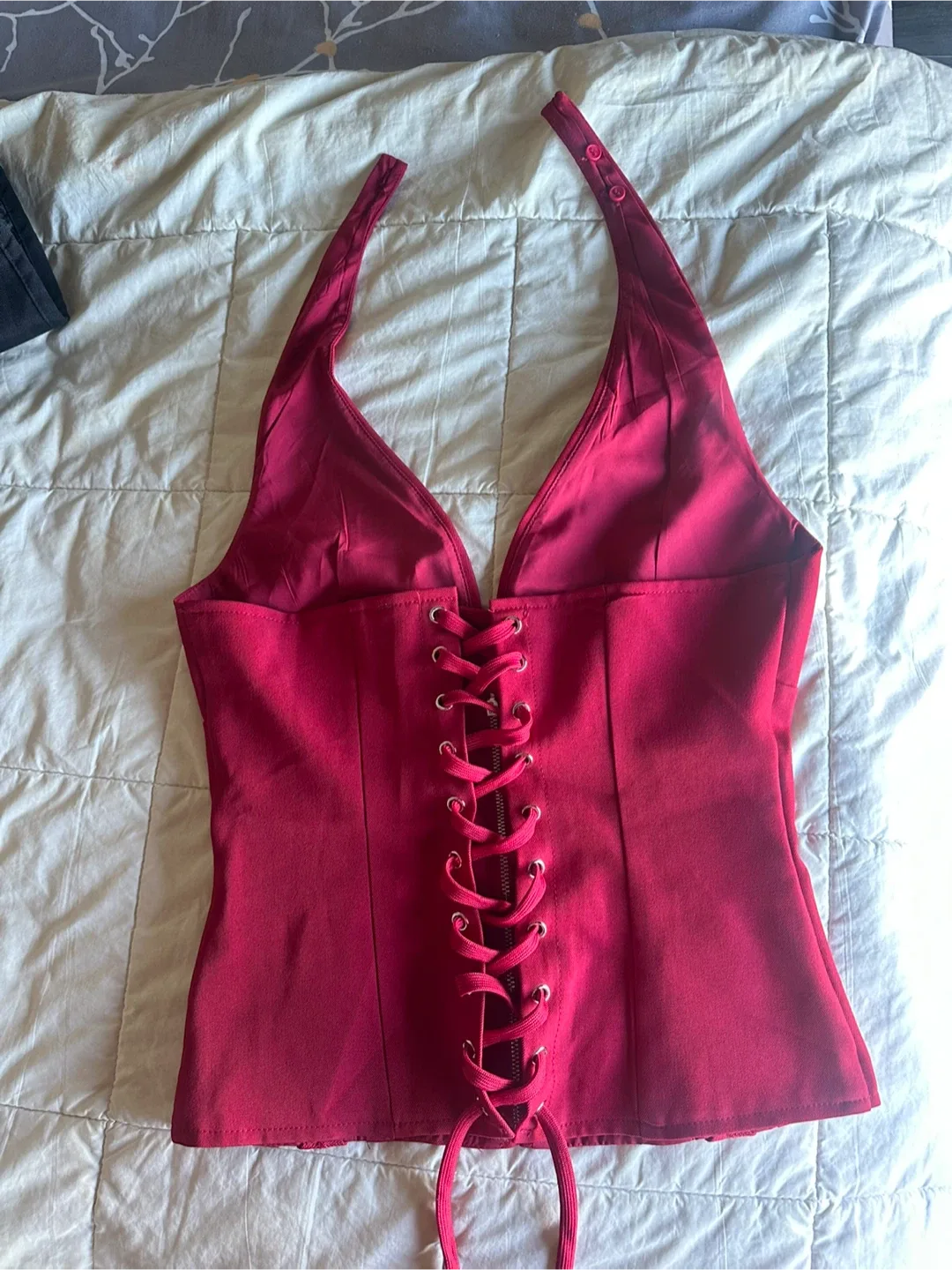 Red Halter Corset Top image indicator(5)