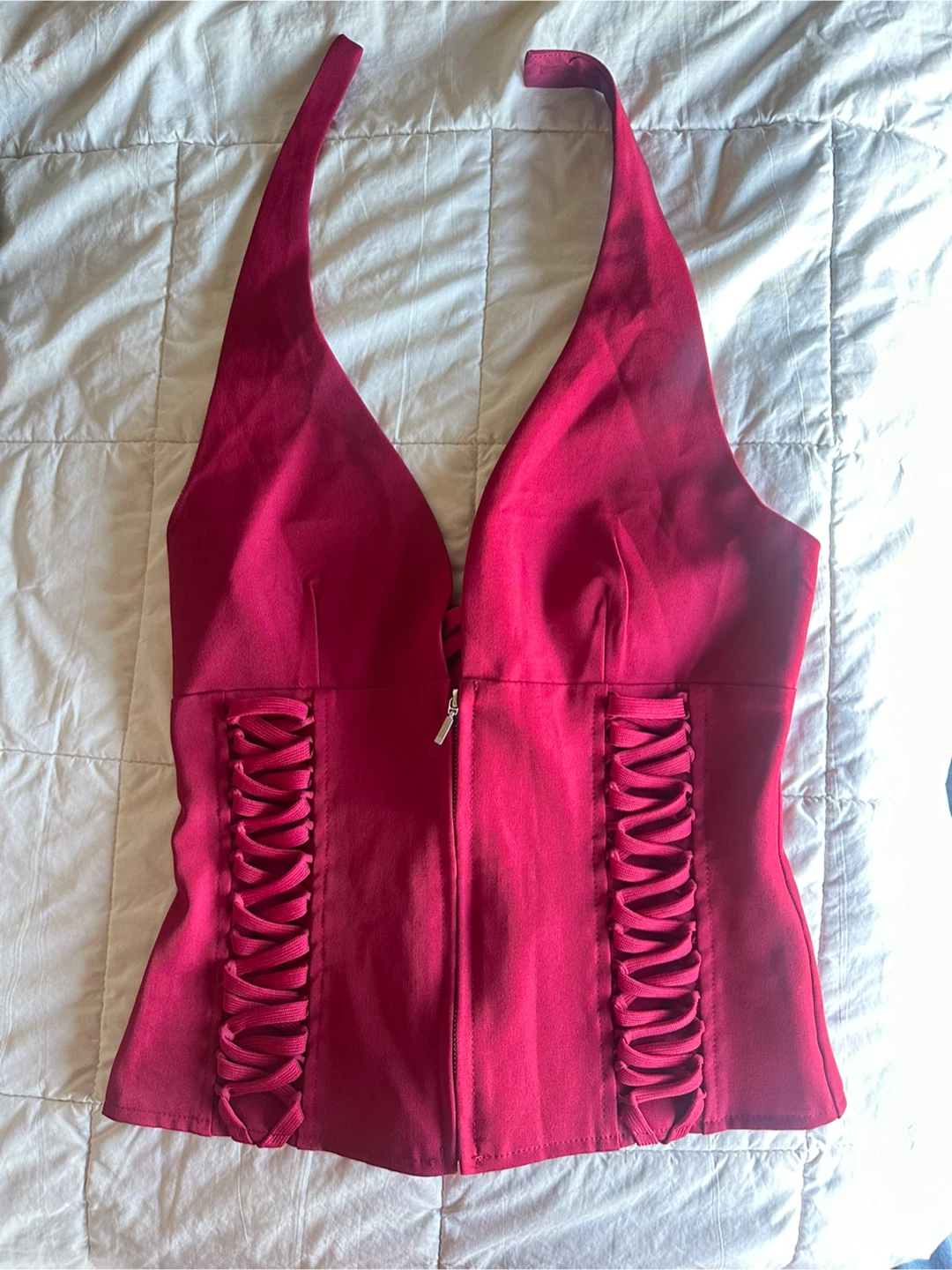 Red Halter Corset Top - photo 3