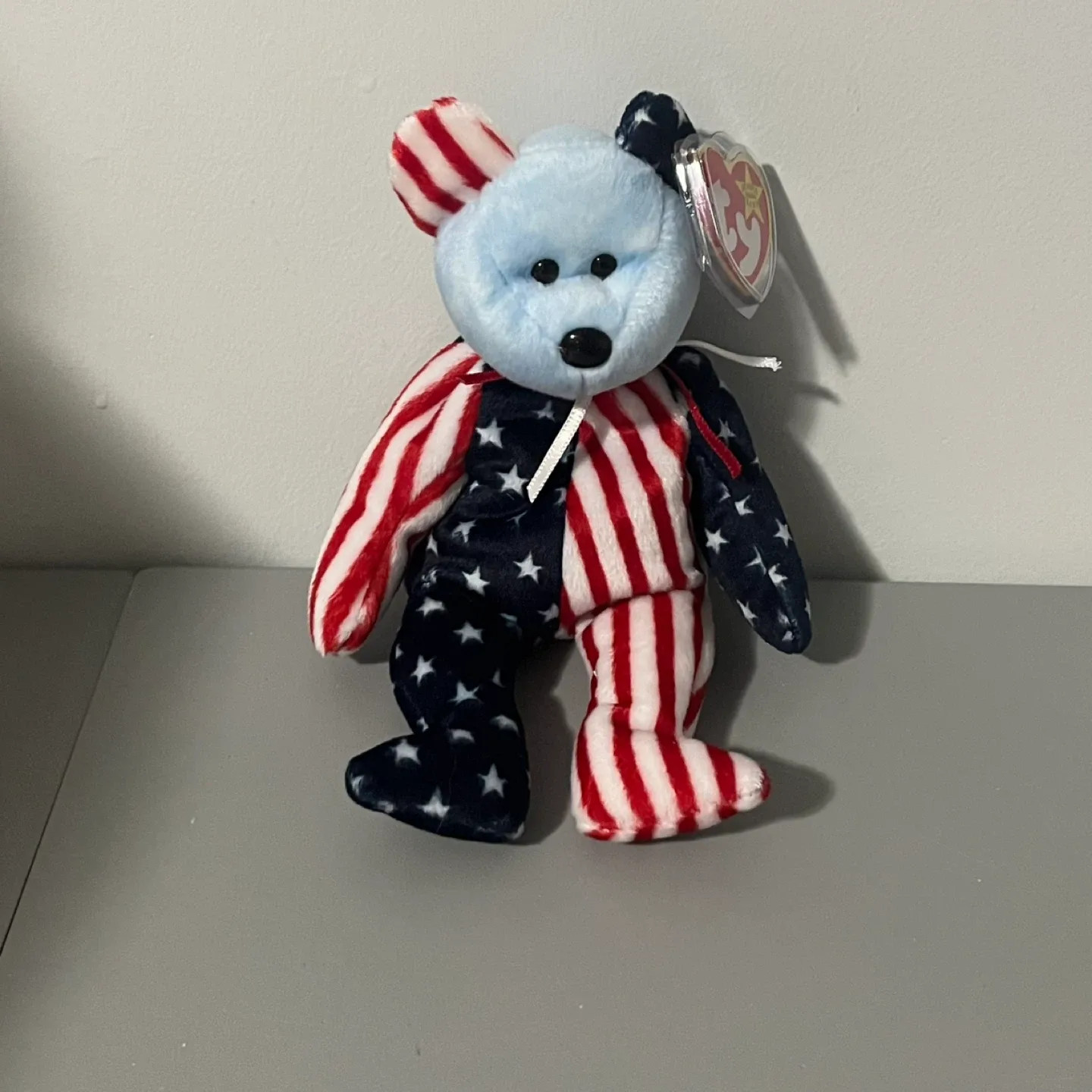Ty Beanie Baby Spangle Bear Blue Face 1999