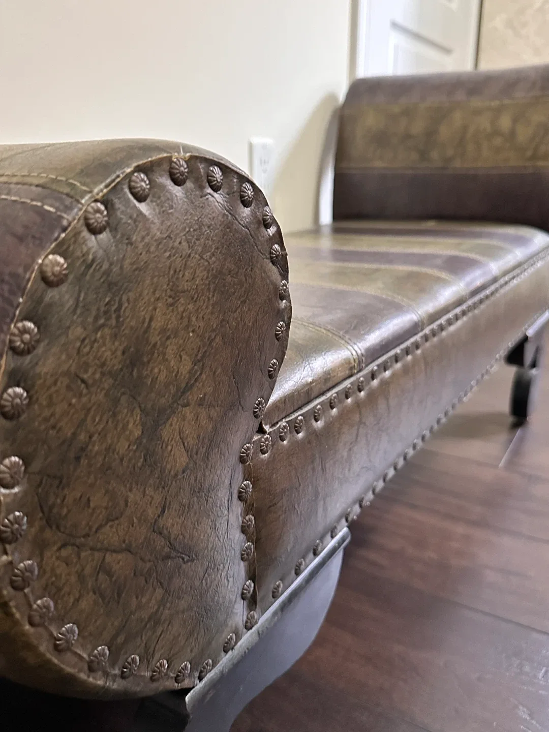 Carmel Faux Leather Vanity Stool in Mix Pattern thumbnail