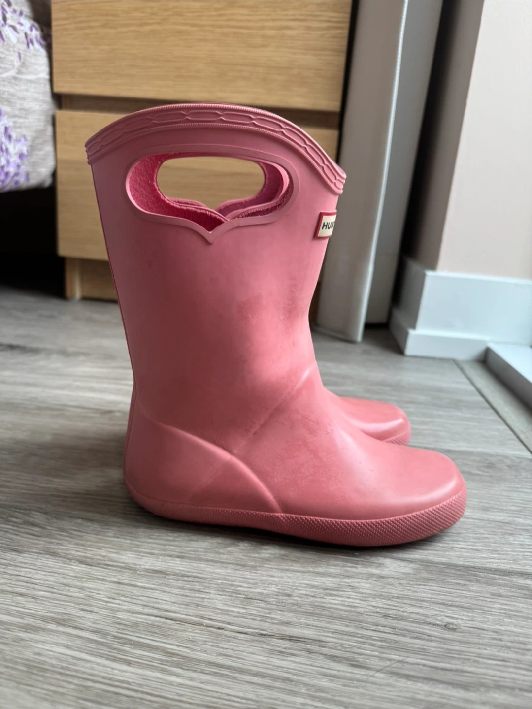 Hunter Kids Classic Grab Handle Rain Boots - Pink, Size UK12 - photo 2