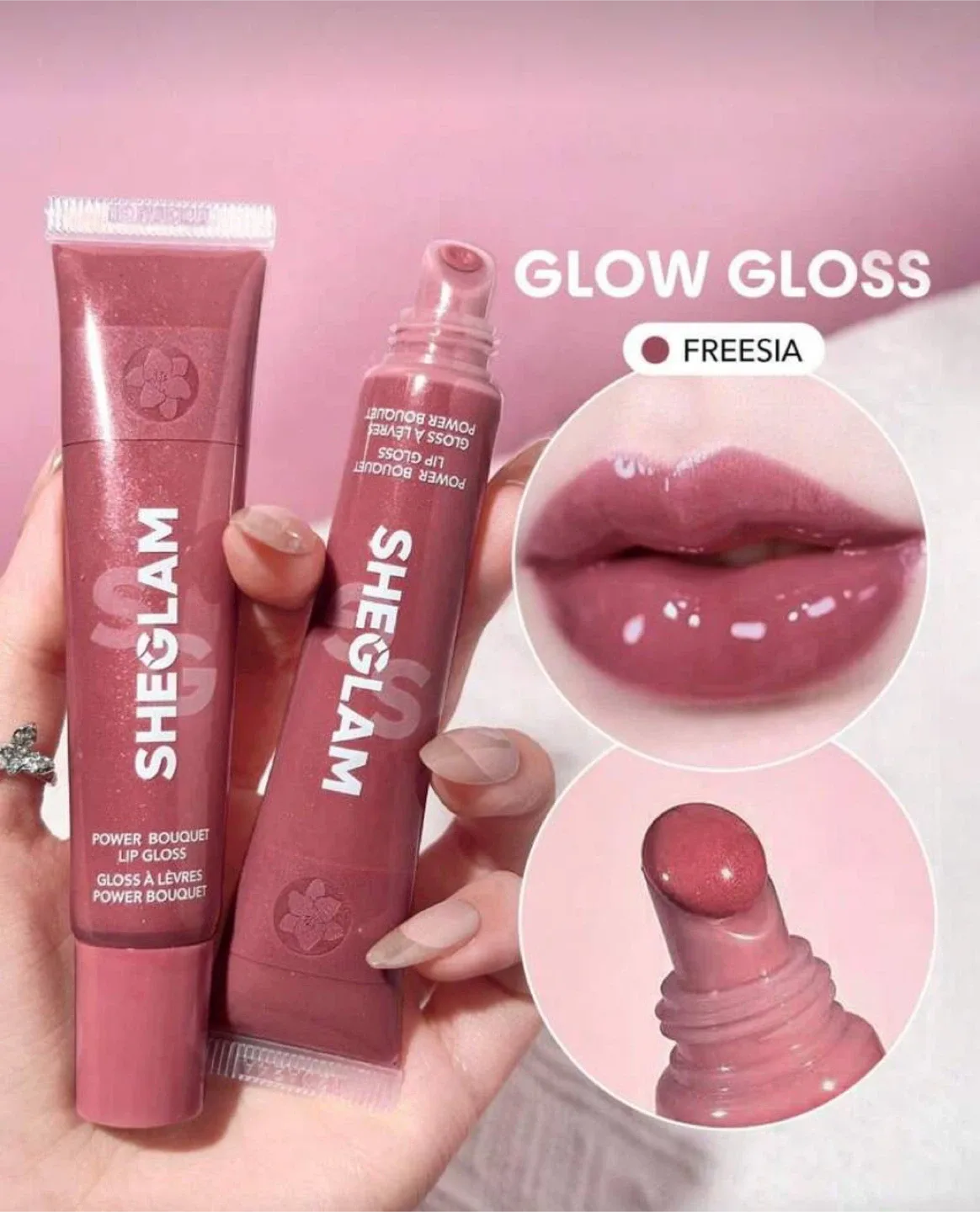 SHEGLAM Power Bouquet Lip Gloss – Sunny Sands / Freesia image indicator(8)