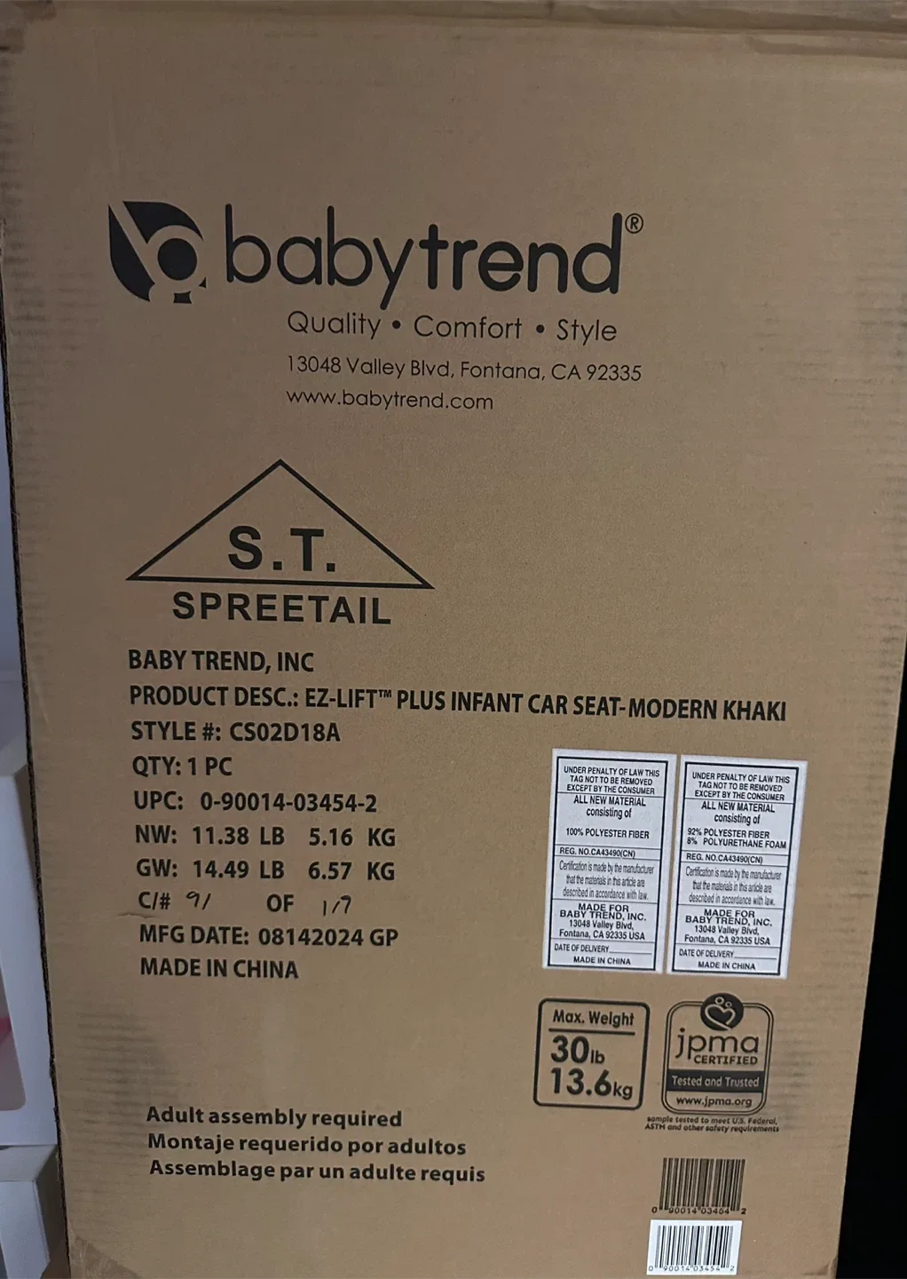 Baby Trend EZ-Lift Plus Infant Car Seat - Modern Khaki