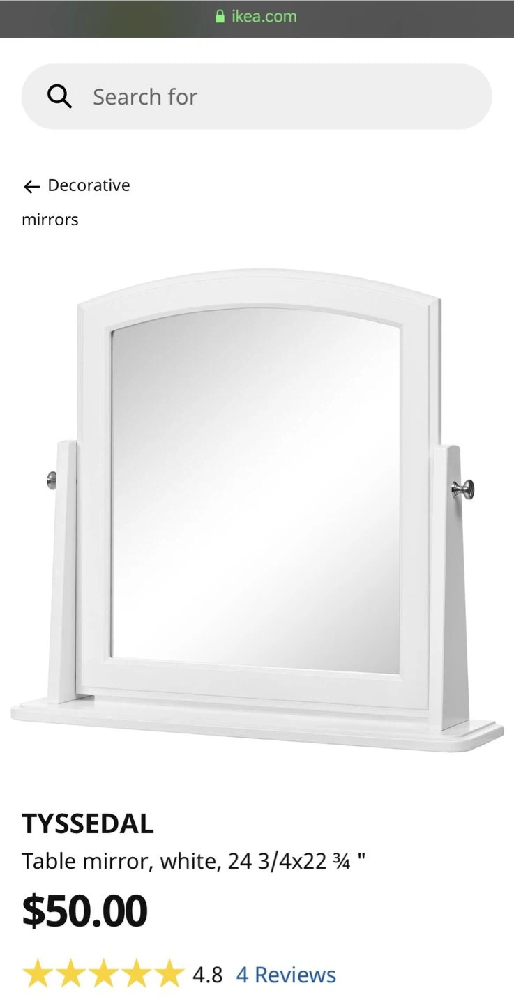 IKEA Tyssedal Vanity Mirror - White - photo 2