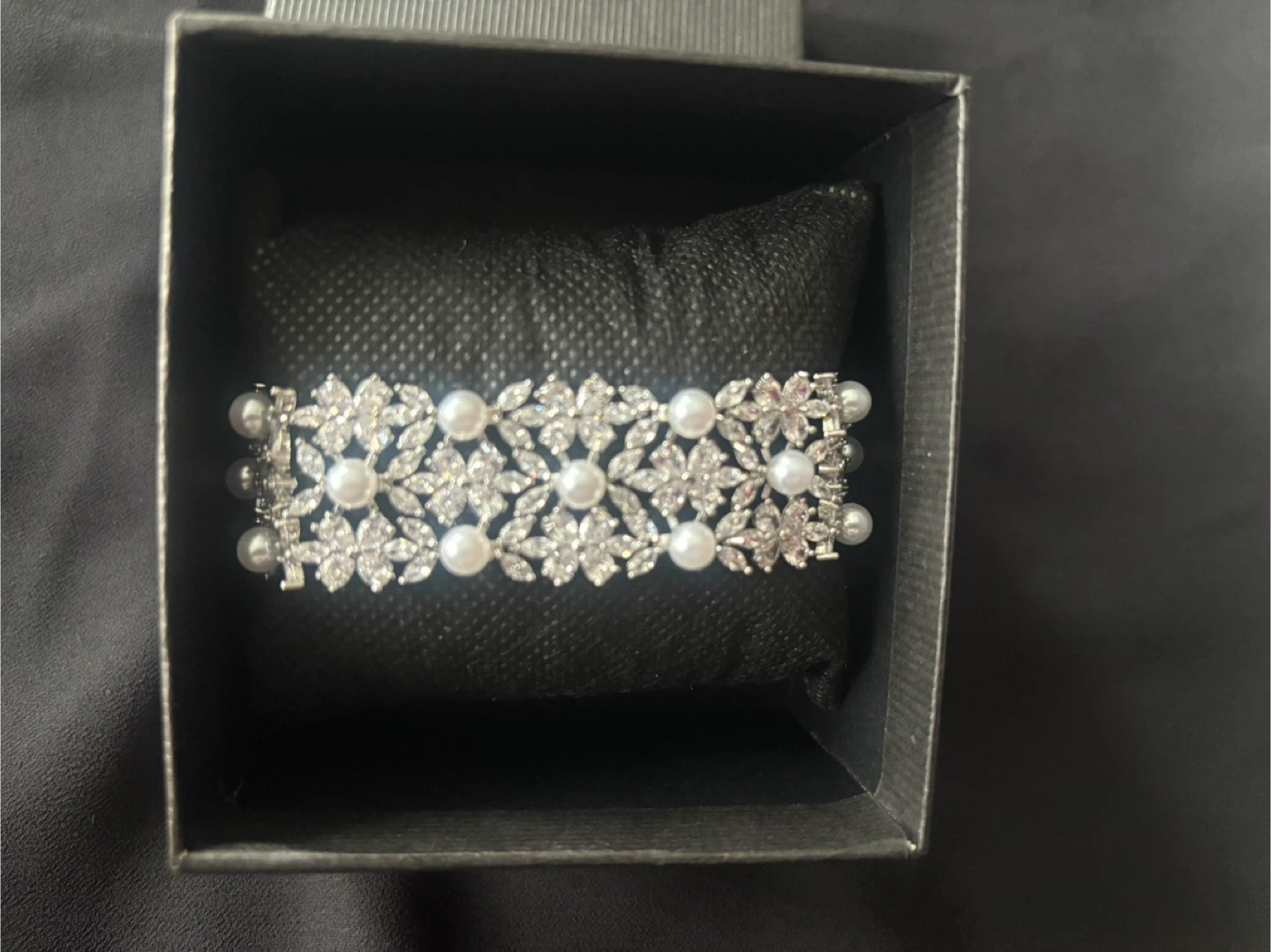 New Cubic Zirconia Pave Pearl Bracelet - photo 4