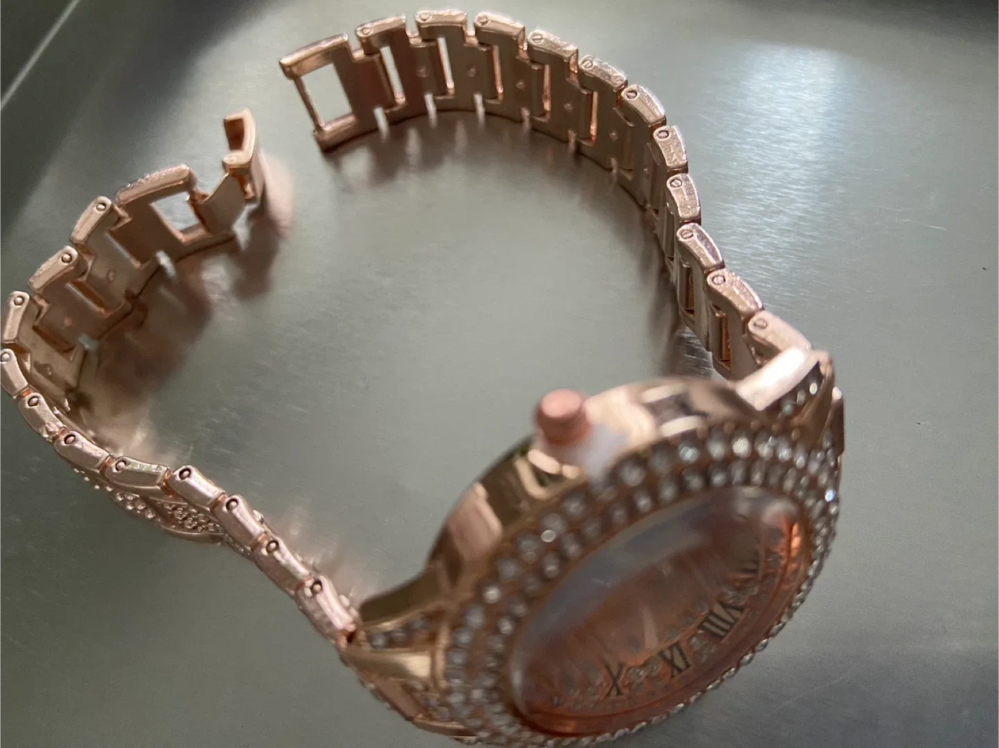 Rhinestone Women's Watch - Silver and Rose gold image indicator(6)