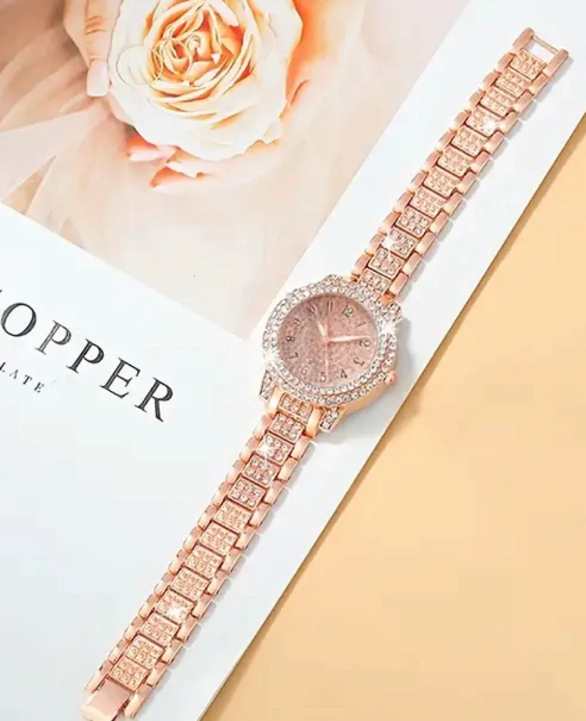 Rhinestone Women's Watch - Silver and Rose gold image indicator(3)