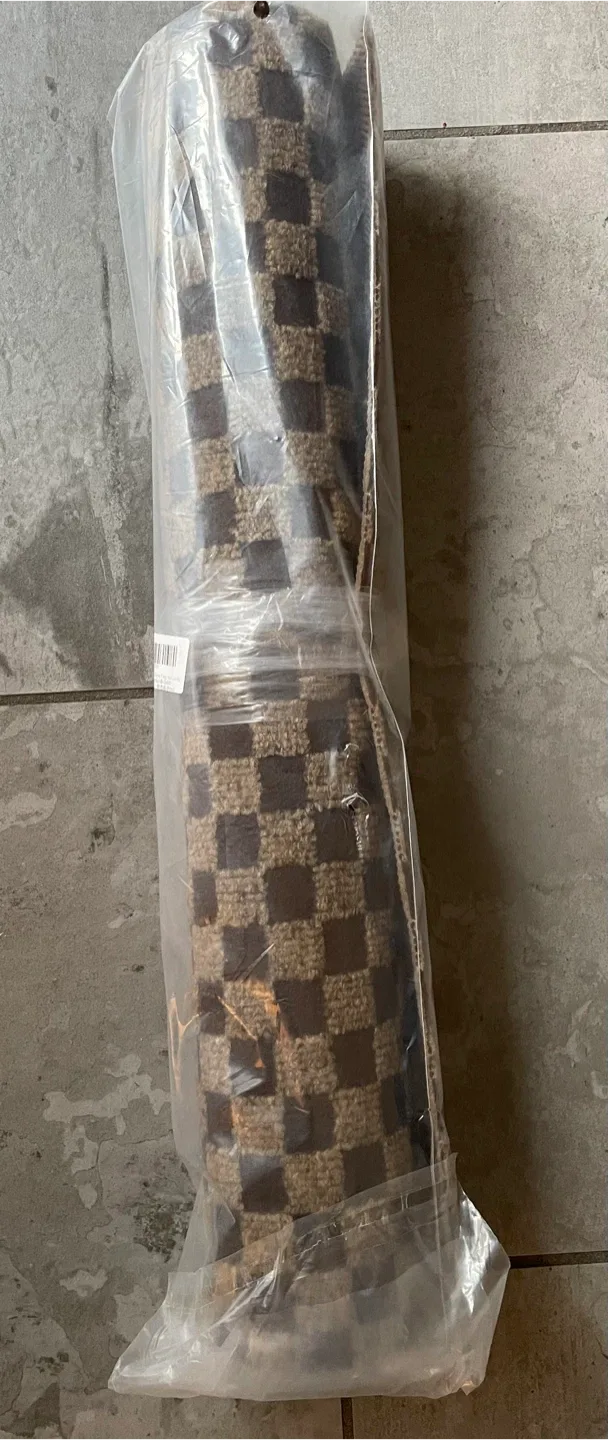 Checkered Hallway Runner Rug - Brown/Beige image indicator(2)