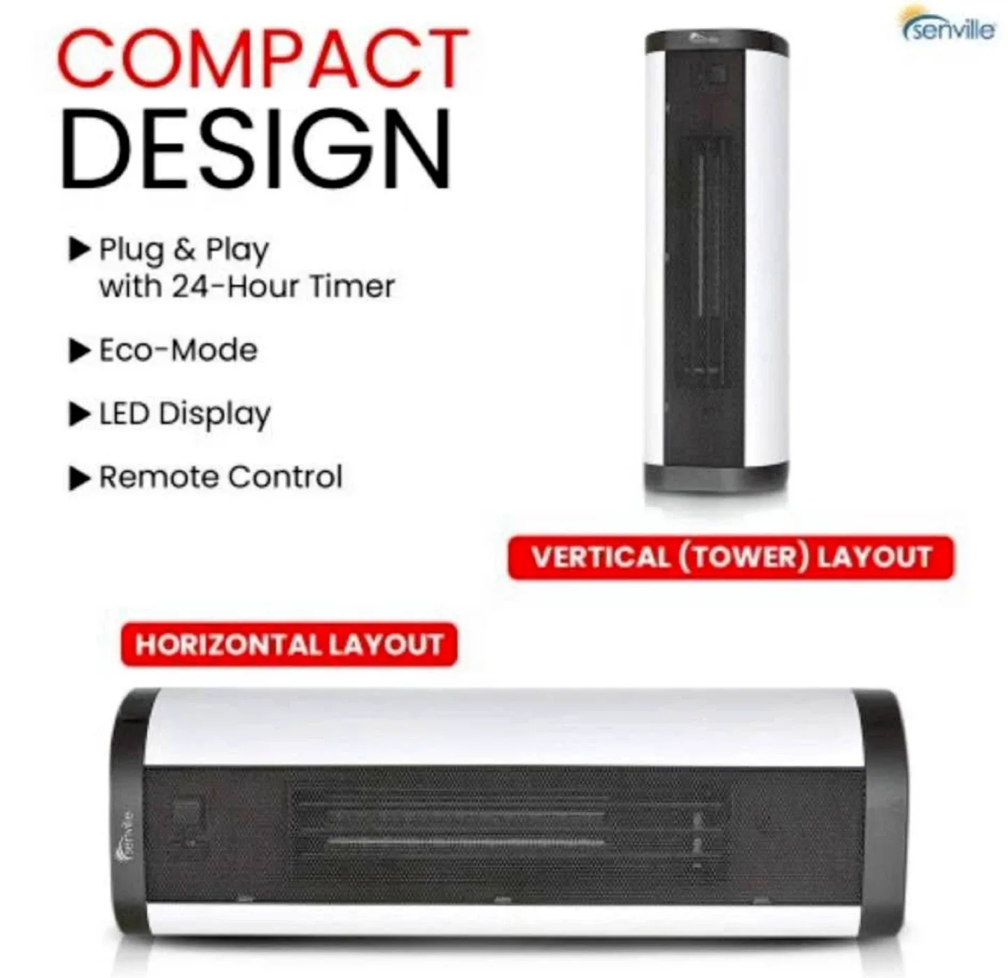 Senville Swing Ceramic Tower Heater with Fan image indicator(2)